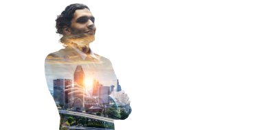 Yakışıklı, kendine güvenen bir iş adamının portresi.