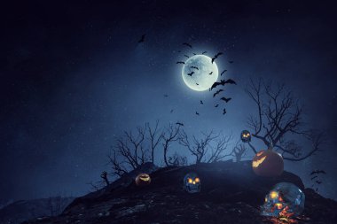 Ürkütücü gece görüntüsü. Karışık ortam