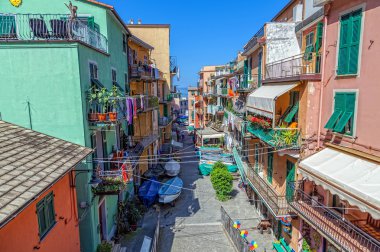sokak manarola ünlü İtalyan kasabasında