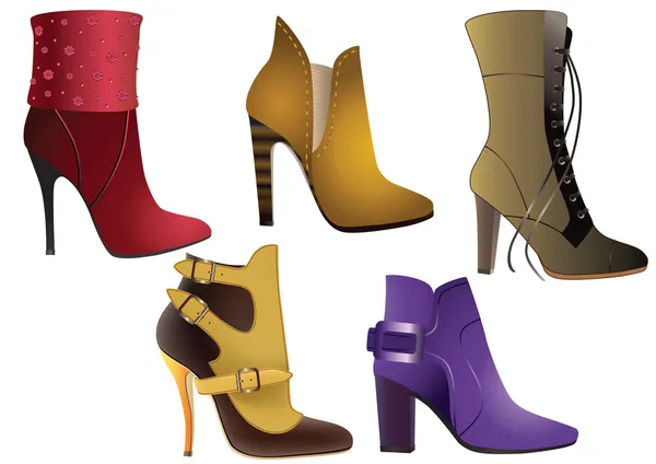 Botas femininas — Vetor de Stock