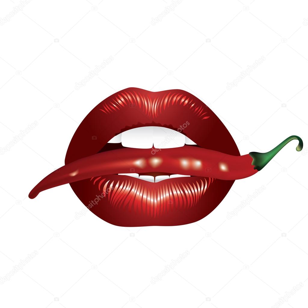 Lips and pepper. — Stock Vector © vikhr15 25620609