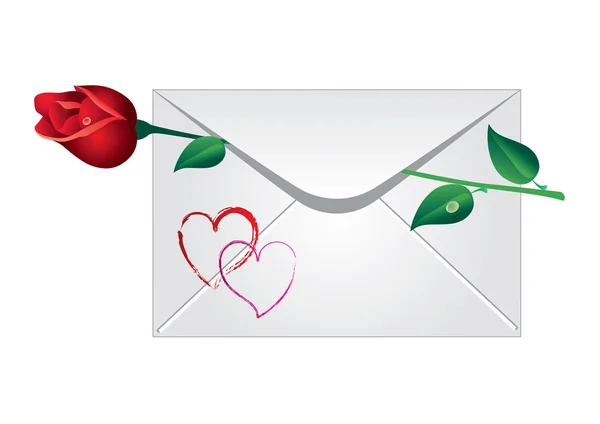 Envelope with the rose — Stock Vector