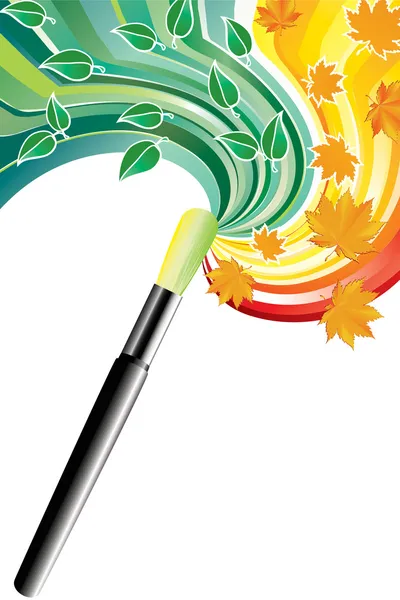 Drawing a brush. — Stock Vector