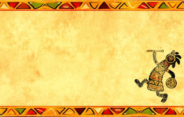 Grunge arka plan ile Afrika geleneksel desenler
