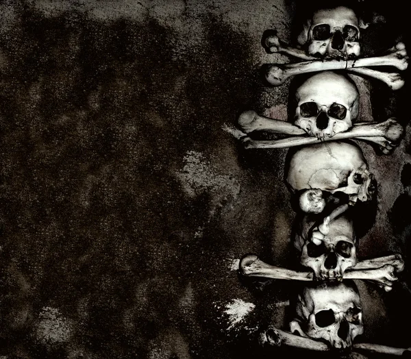 Menschliche Schädel und Knochen — Stockfoto