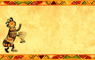 Grunge arka plan ile Afrika geleneksel desenler