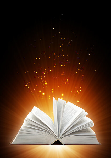 Vertical background with magic book