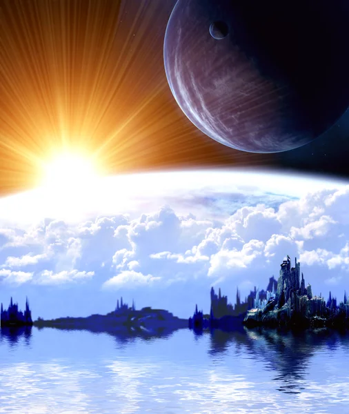 Landscape in fantasy planet — Stock Photo, Image