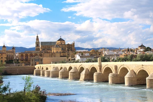 Wielki Meczet i rzymski most, Kordoba, Hiszpania — Zdjęcie stockowe