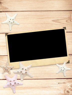 eski fotoğraf ve starfishes