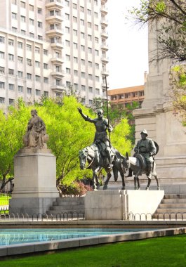 Don Quixote and Sancho Panza statue, Madrid, Spain clipart