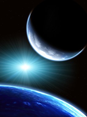 İki gezegen ile sahne alanı