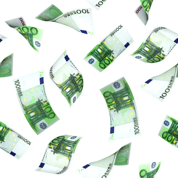 Seamless background with flying euro banknotes — Stock Photo, Image
