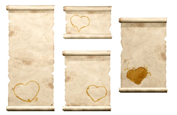 Set of old parchments — Stock Photo, Image