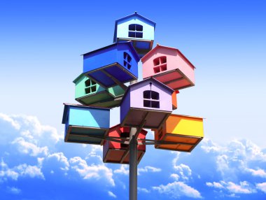 Colorful nesting boxes clipart