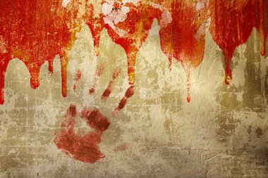 Blood on stucco wall clipart