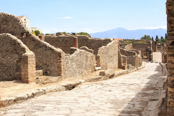 Antiga rua em Pompeia, Italia — Fotografia de Stock