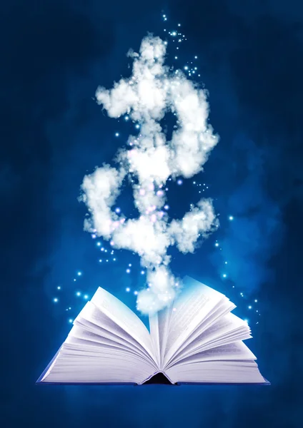 Magic book and dollar symbol — Stock Photo, Image