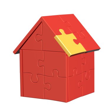 bir bulmaca parçaları ile 3D ev