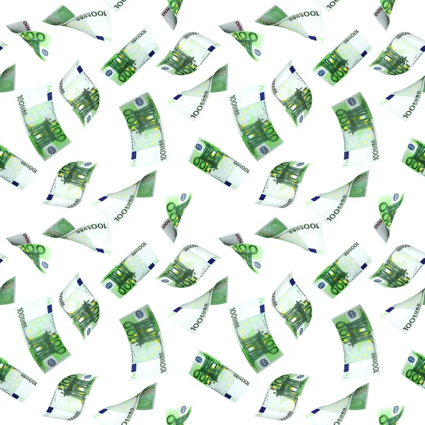 Seamless background with flying euro banknotes — Stock Photo, Image