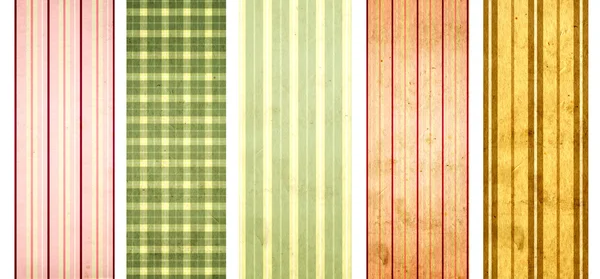 Set of grunge banners with striped pattern and paper texture — Stock Photo, Image