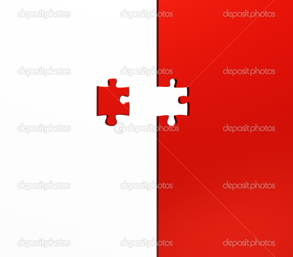 Puzzle of red color