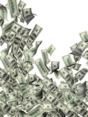 dolarlık banknotlar uçan 
