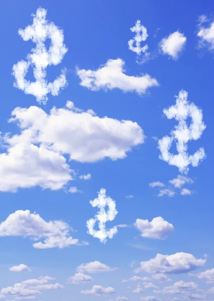 Dólar símbolo de las nubes —  Fotos de Stock