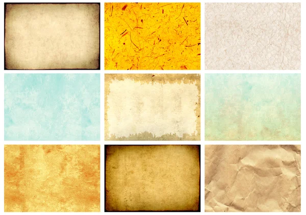 Set di texture in carta — Foto Stock