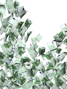 Euro banknot uçan