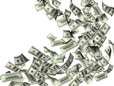 dolarlık banknotlar uçan 