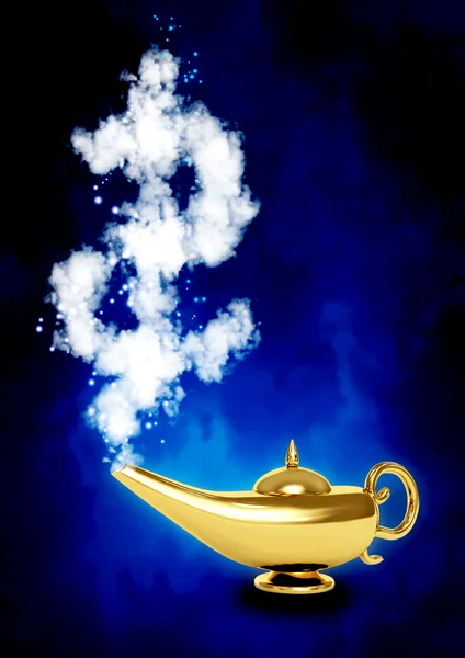 Magic lamp and dollar symbol — Stock Photo, Image