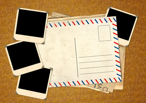 Retro fotoğraf ve eski bir posta kartı — Stok fotoğraf