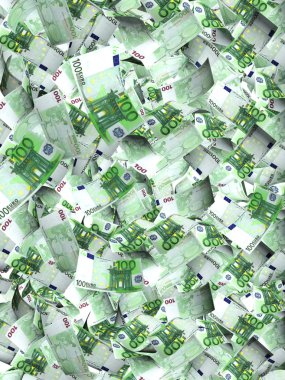 Euro banknot uçan