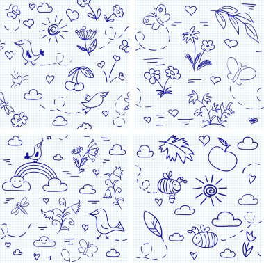 dört sorunsuz vektör arka planlar topluluğu