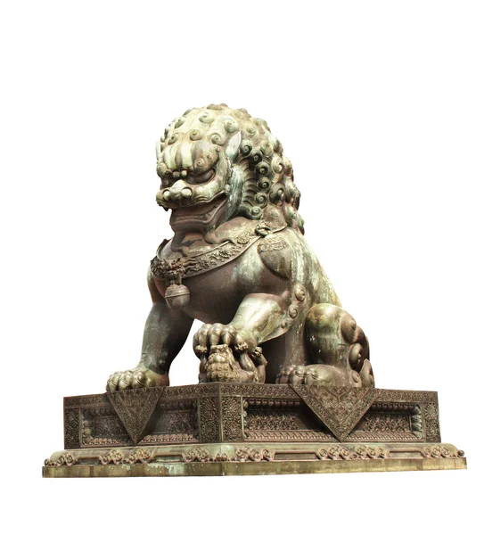 Löwenstatue in der verbotenen Stadt, Peking, China — Stockfoto