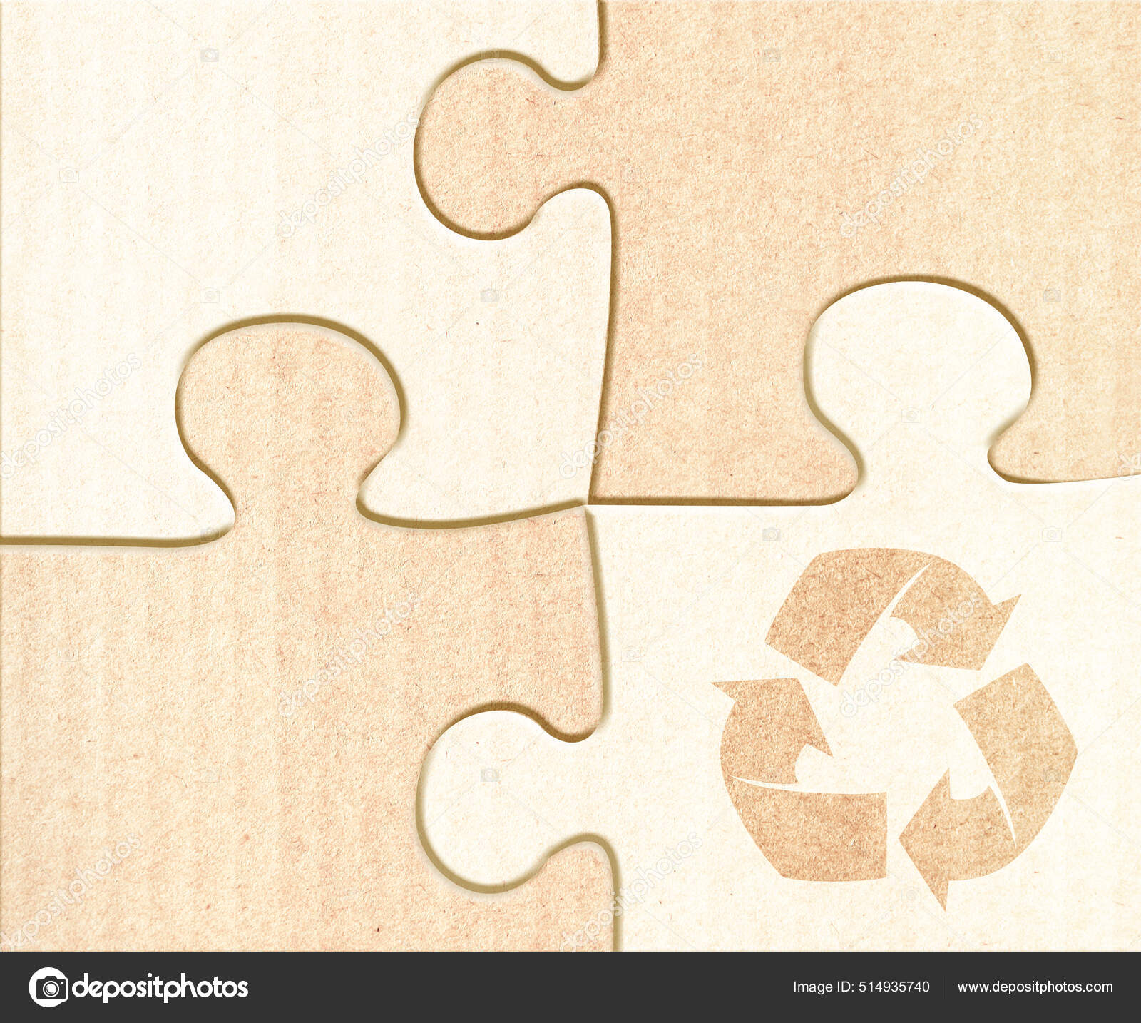 Puzzle Piezas Con Rayas Eco Amigable Textura Carton Banner Horizontal Foto de stock 514935740 frenta
