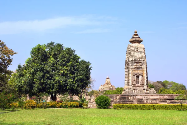 Antigos Templos Pedra Khajuraho Madya Pradesh Índia Património Mundial Unesco — Fotografia de Stock