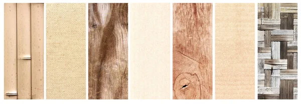 Set Banner Orizzontali Verticali Con Texture Ecologiche Carta Bambù Legno — Foto Stock