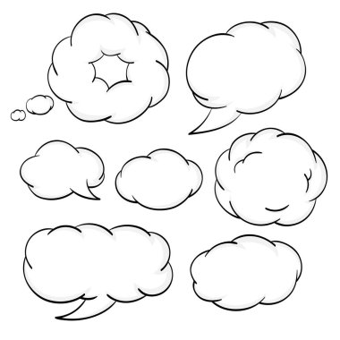 Boş komik konuşma baloncukları seti. Klasik pop sanat tarzı