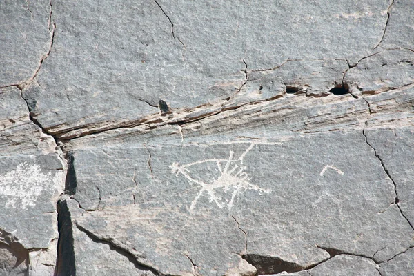 Detalj Förhistoriska Stenmålning Hällristningar Föreställande Kamel Wadi Rum Öken Jordanien — Stockfoto
