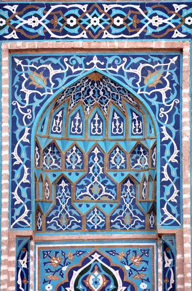 Dettaglio Della Parete Mosaico Tradizionale Persiana Con Ornamento Floreale Iran — Foto Stock