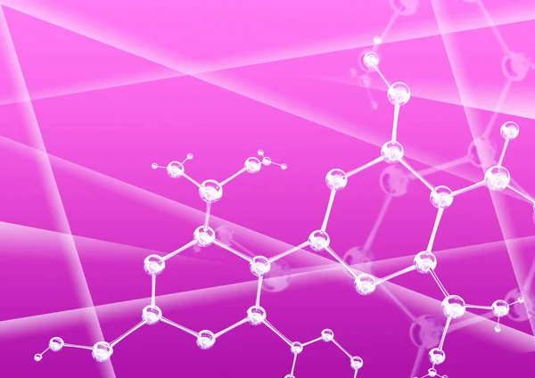 Горизонтальний Банер Моделлю Абстрактної Молекулярної Структури Фон Бузкового Кольору Скляною — стокове фото