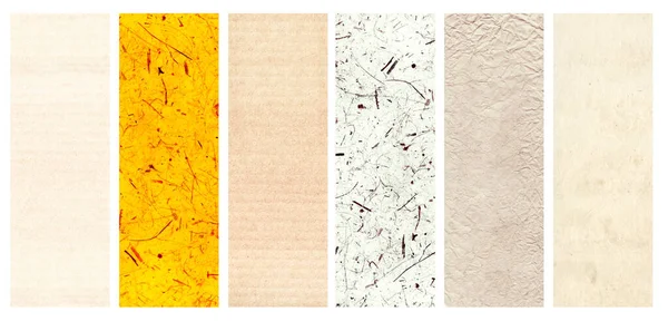 Kolekce Lepenky Ručně Vyráběných Papírových Textur Vodorovné Nebo Svislé Pozadí — Stock fotografie