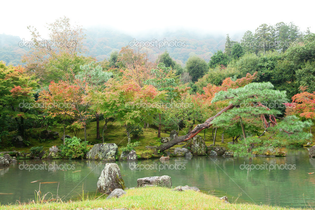 Beautiful autumn landscape of Arashiyama, Kyoto, Japan. Photo ta