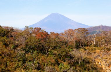 Fuji Dağı'nın üzerinden hakone, görüntülemek, japan