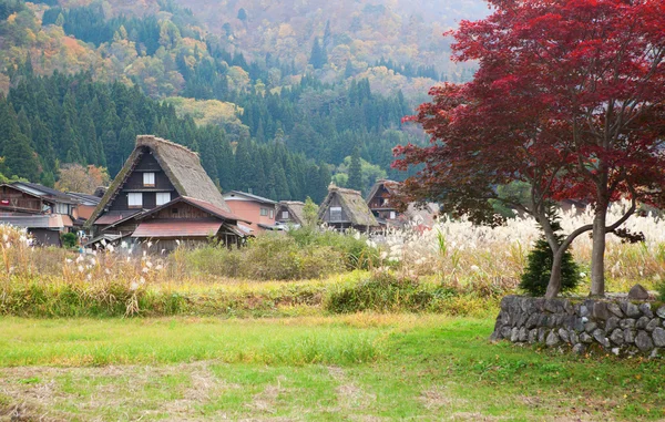 Evler tarihi köy shirakawa-go, gifu ili, Japonya — Stok fotoğraf