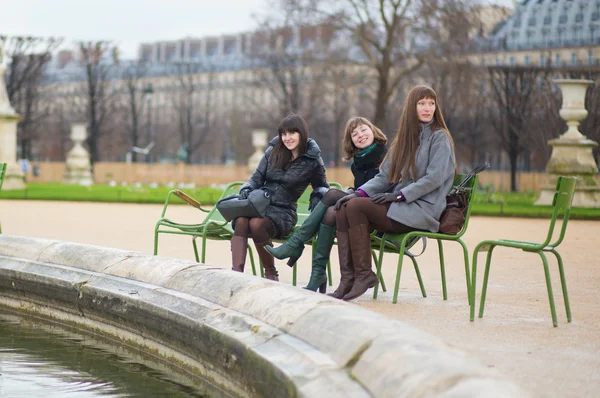 Amigos en el parque de las Tullerías de París — Foto de Stock