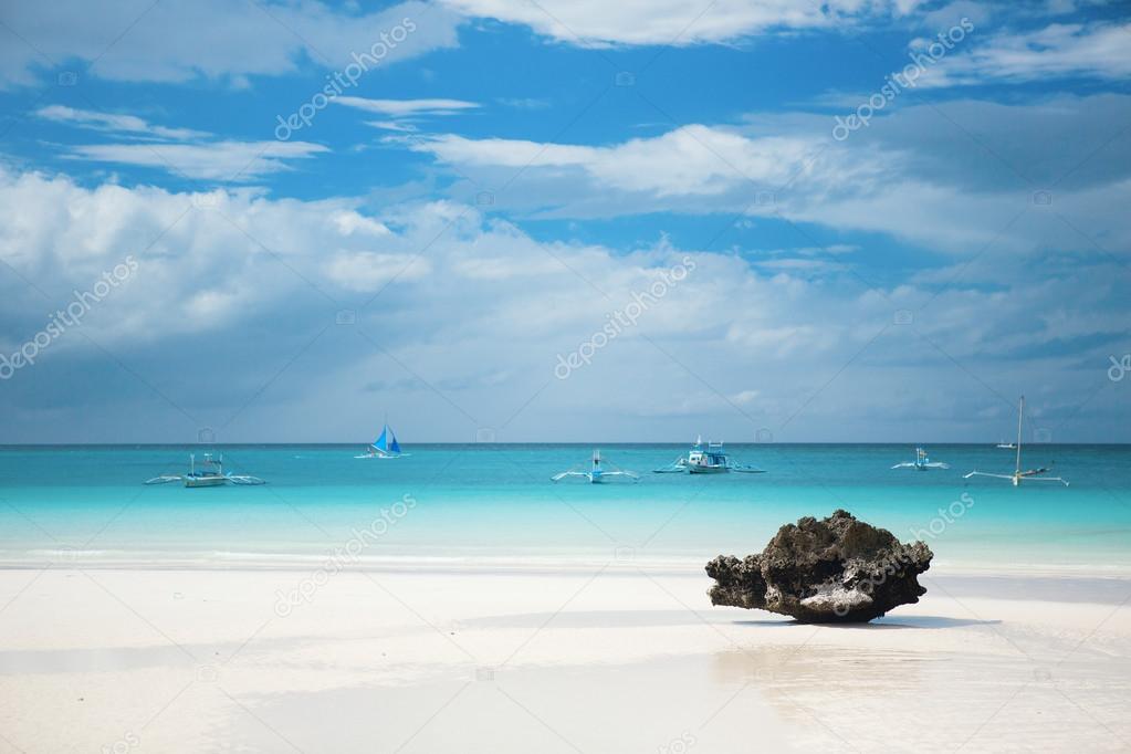 Perfect white sand beach on Boracay island