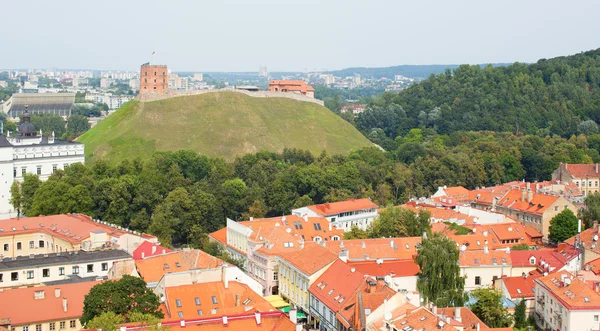 Vista de Vilnius com torre Gediminas — Fotografia de Stock
